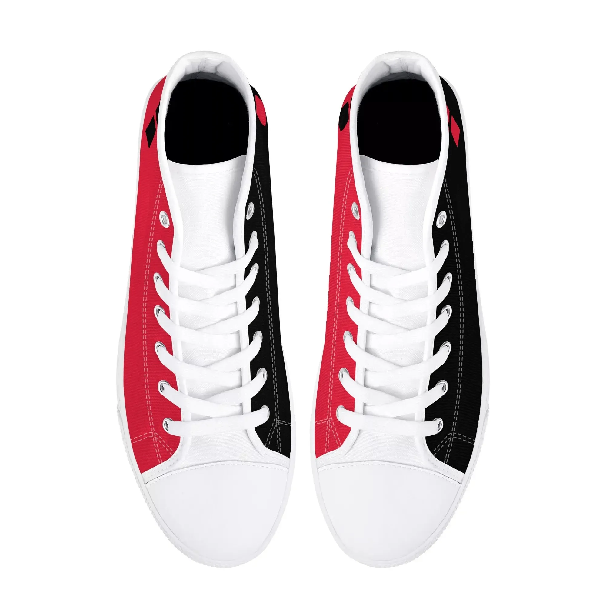 Harley Half-Opposites 3 Diamonds Joker Mens Rubber High Top Canvas Shoes