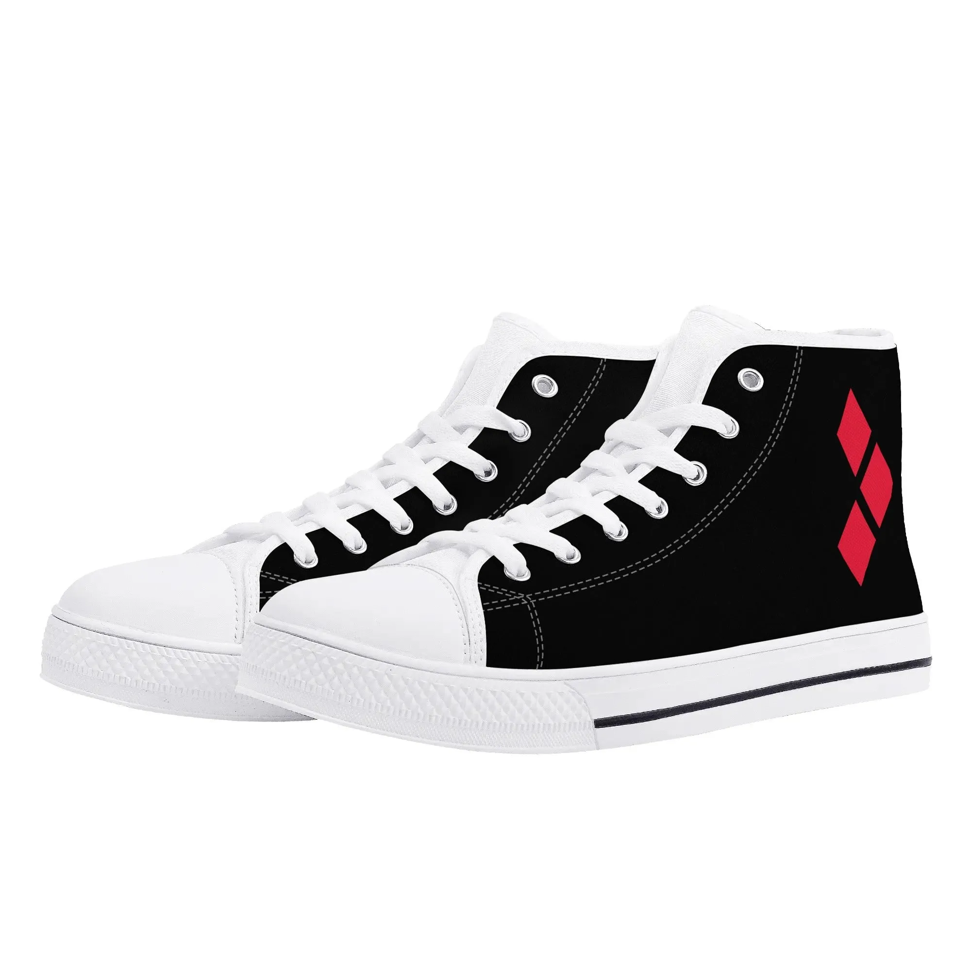 Harley Half-Opposites 3 Diamonds Joker Mens Rubber High Top Canvas Shoes