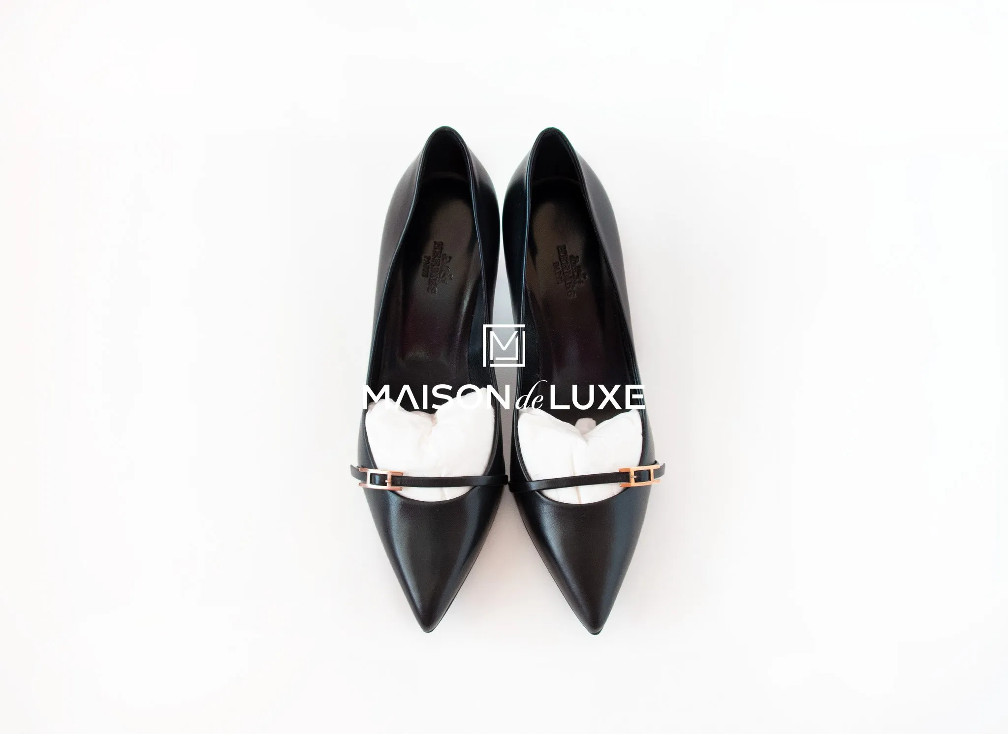 Hermes Women's Black Lauren 60 Pumps 37