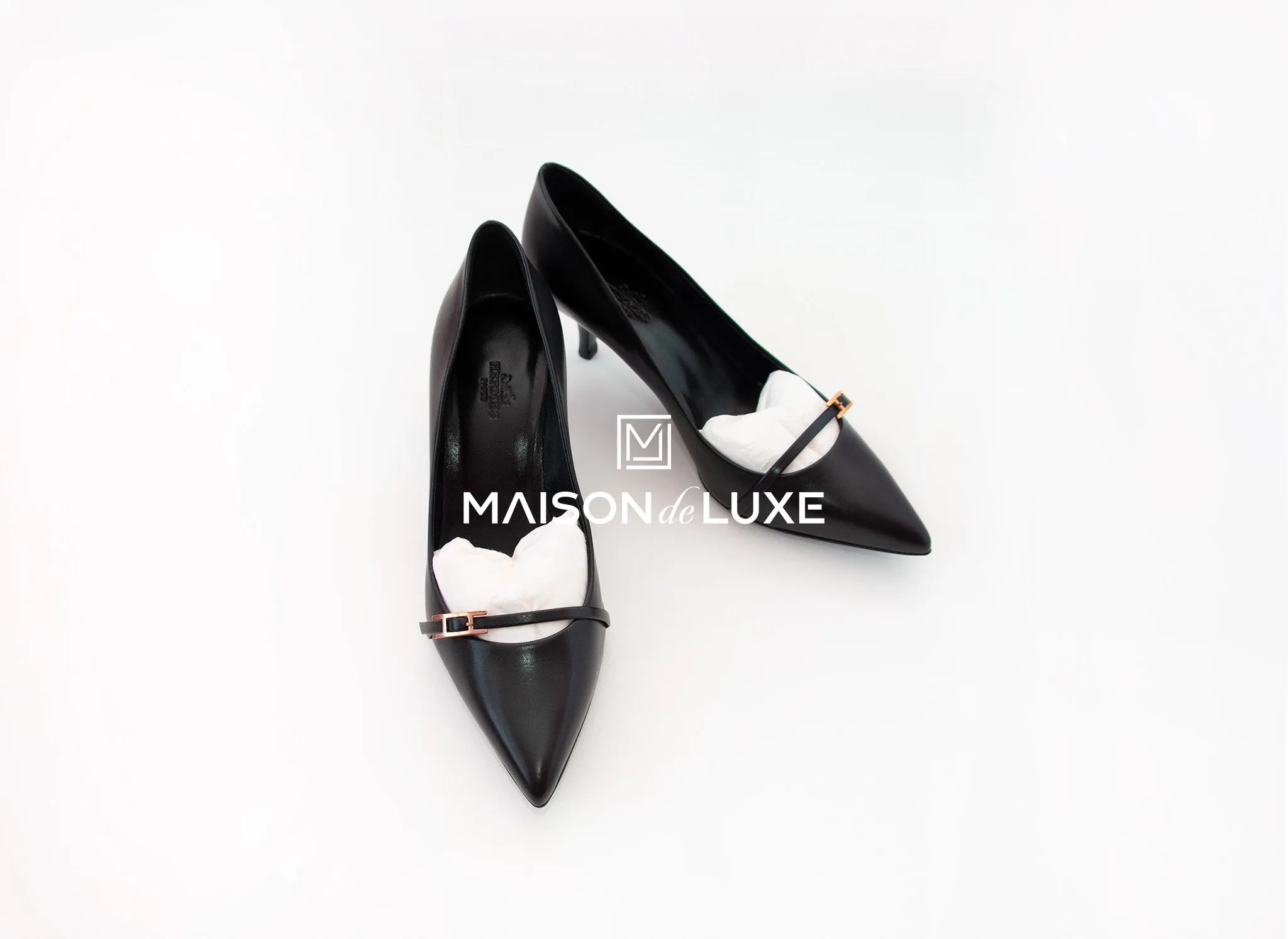 Hermes Women's Black Lauren 60 Pumps 37