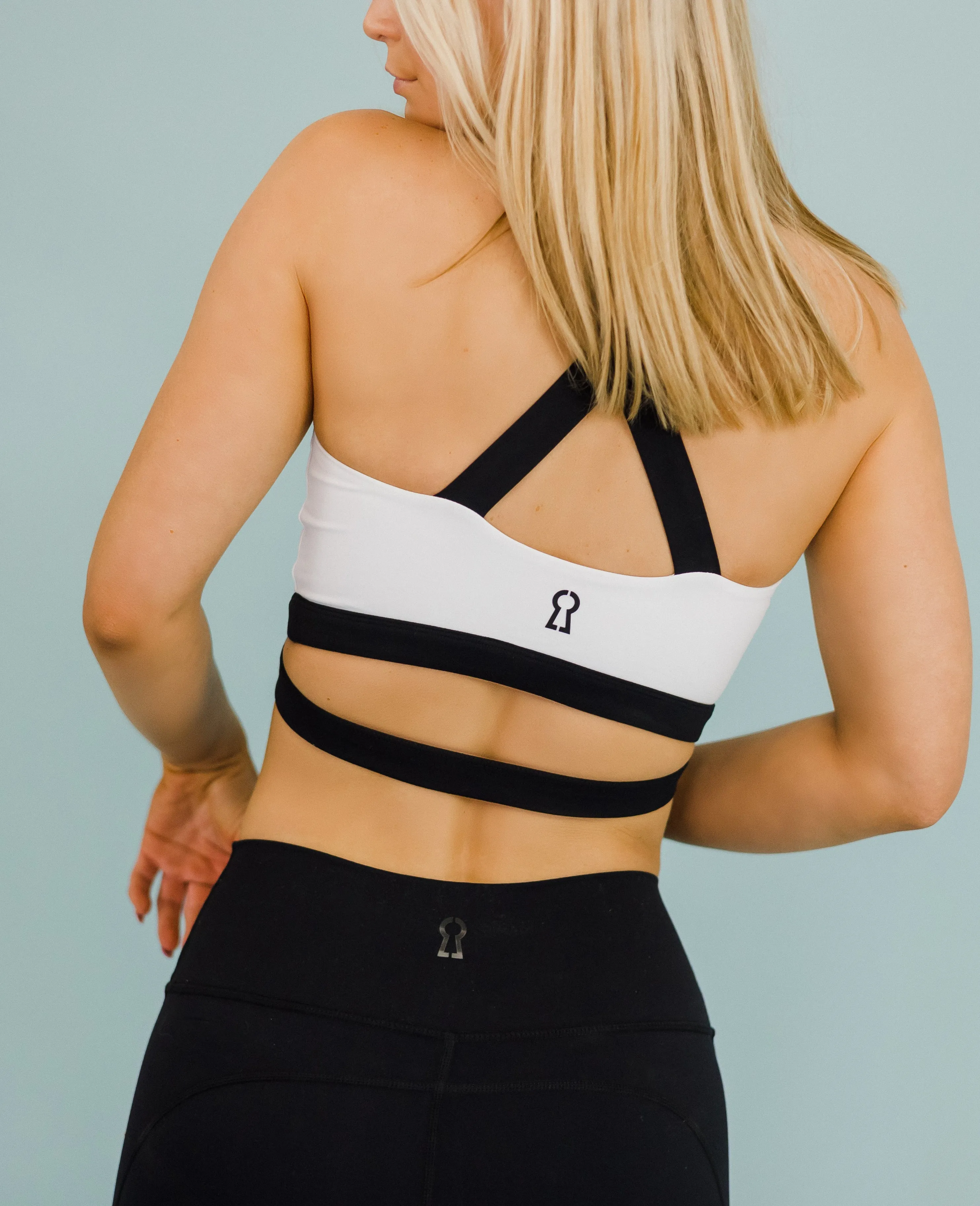 High Neck Keyhole Top - White