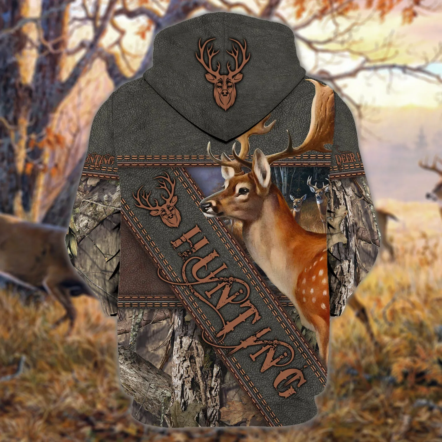 Hunting - Personalized Name 3D Zipper Hoodie - 143