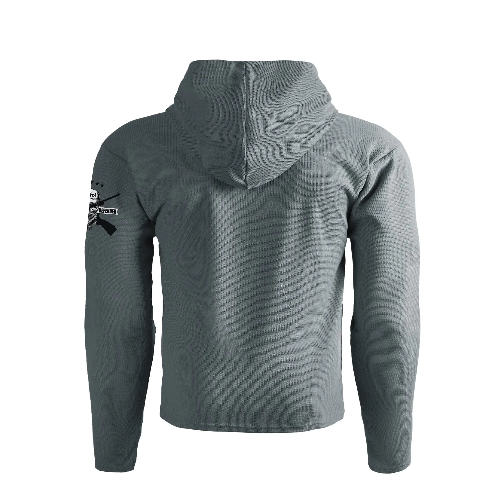 I USED TO BE A PEOPLE PERSON WAFFLE GRAPHIC POCKET HOODIE