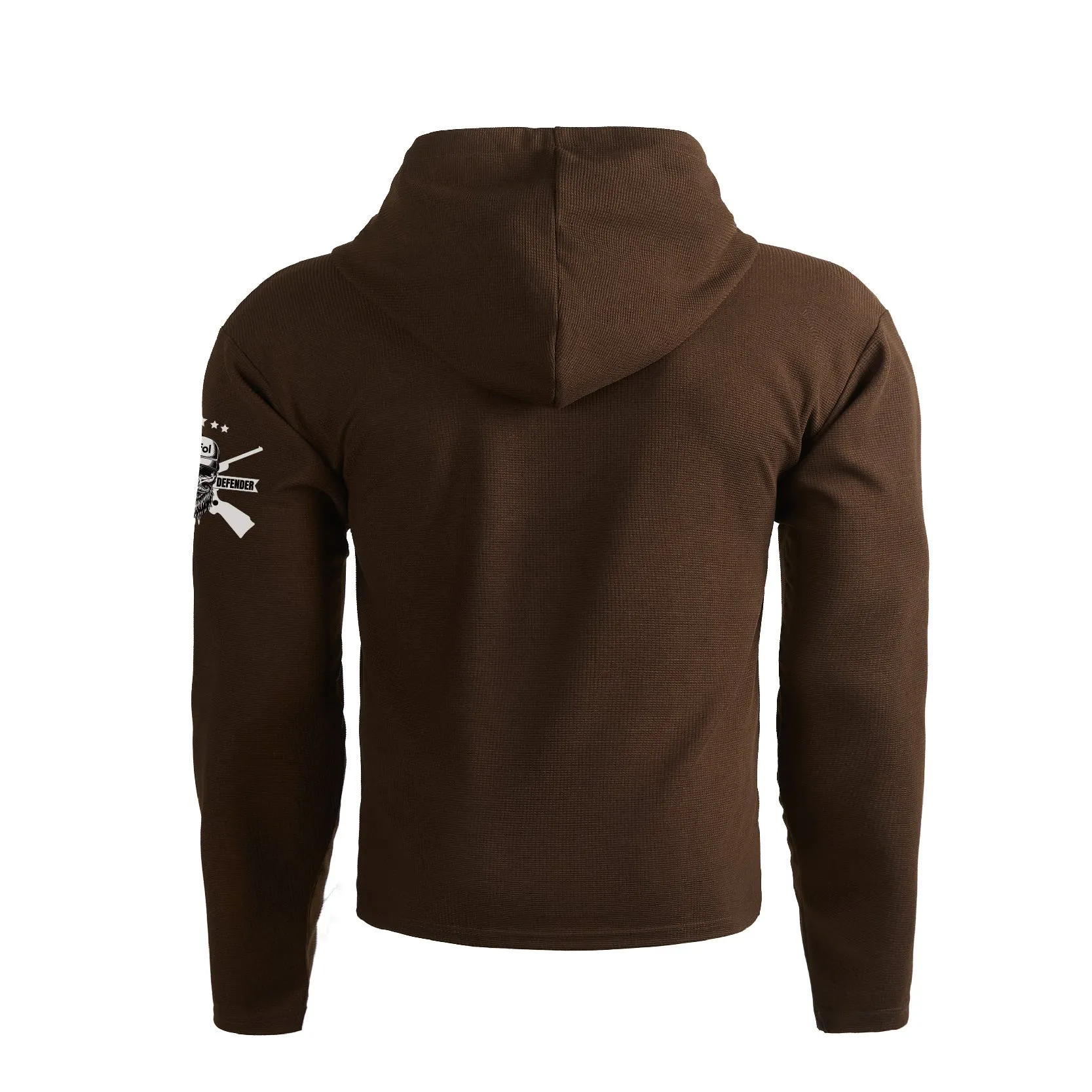I USED TO BE A PEOPLE PERSON WAFFLE GRAPHIC POCKET HOODIE