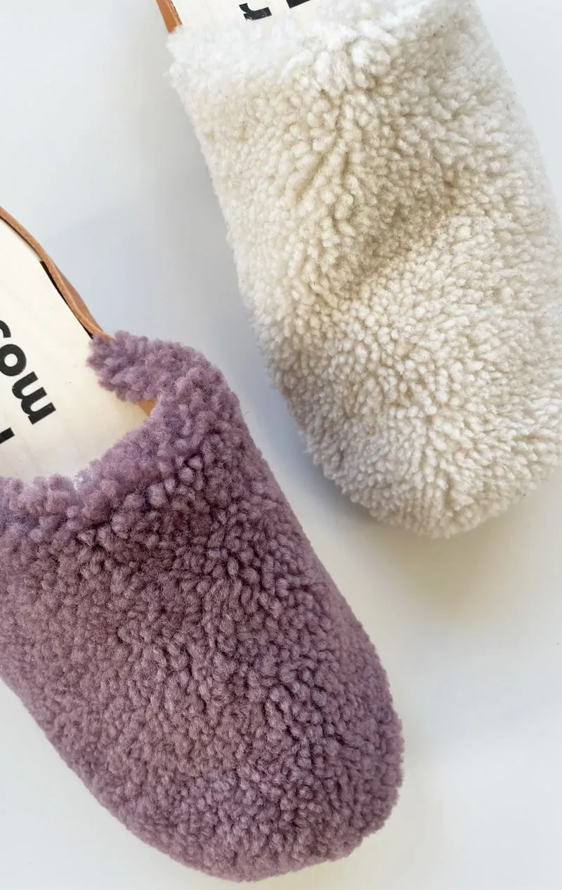 Icelandic Shearling clogs in Mauve / 11.SALE