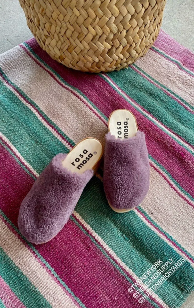 Icelandic Shearling clogs in Mauve / 11.SALE