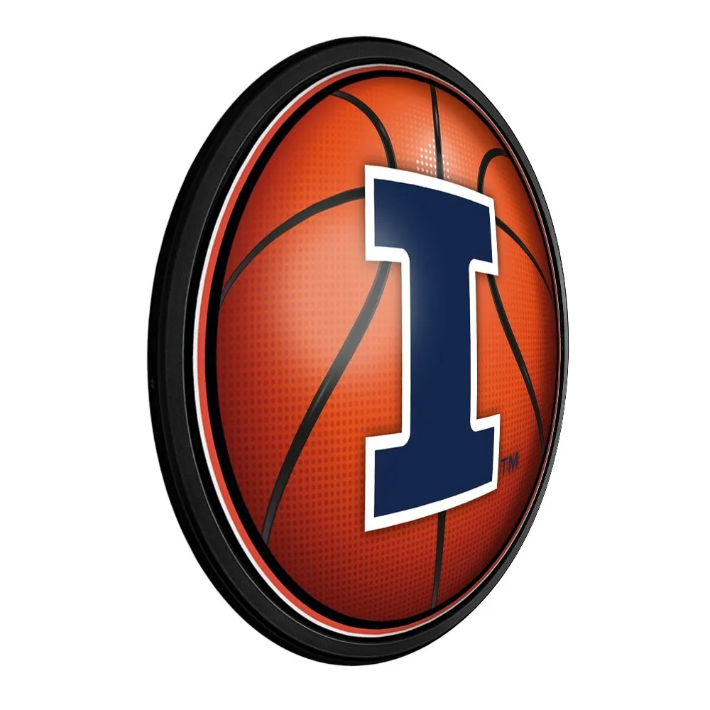 Illinois Fighting Illini: Basketball - Round Slimline Lighted Wall Sign