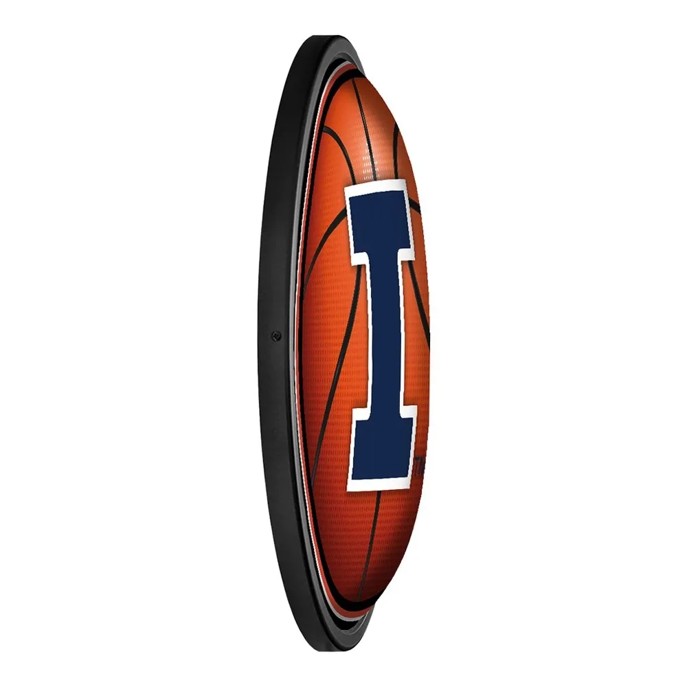 Illinois Fighting Illini: Basketball - Round Slimline Lighted Wall Sign