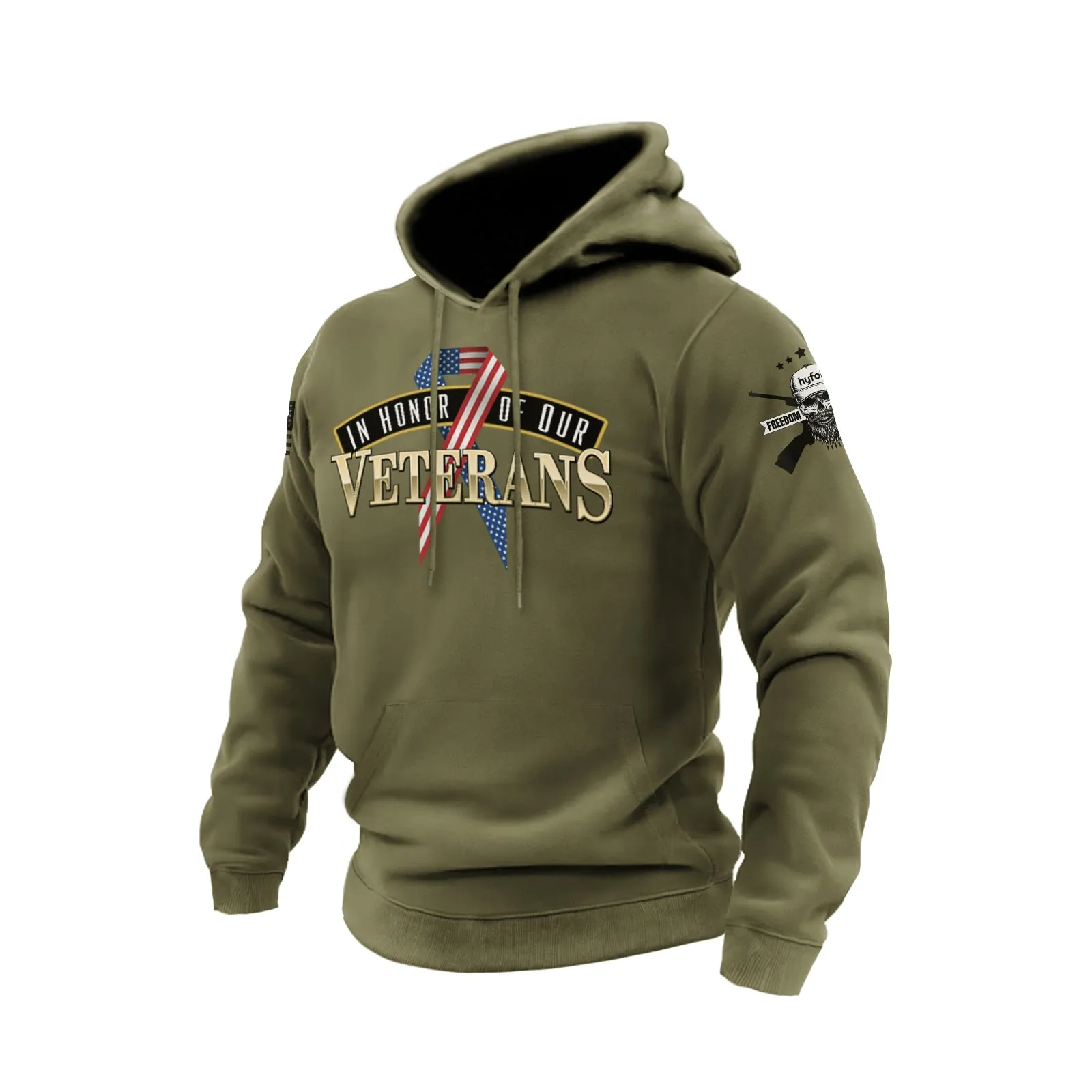 IN HONOR OF OUR VETERANS COTTON GRAPHIC HOODIE