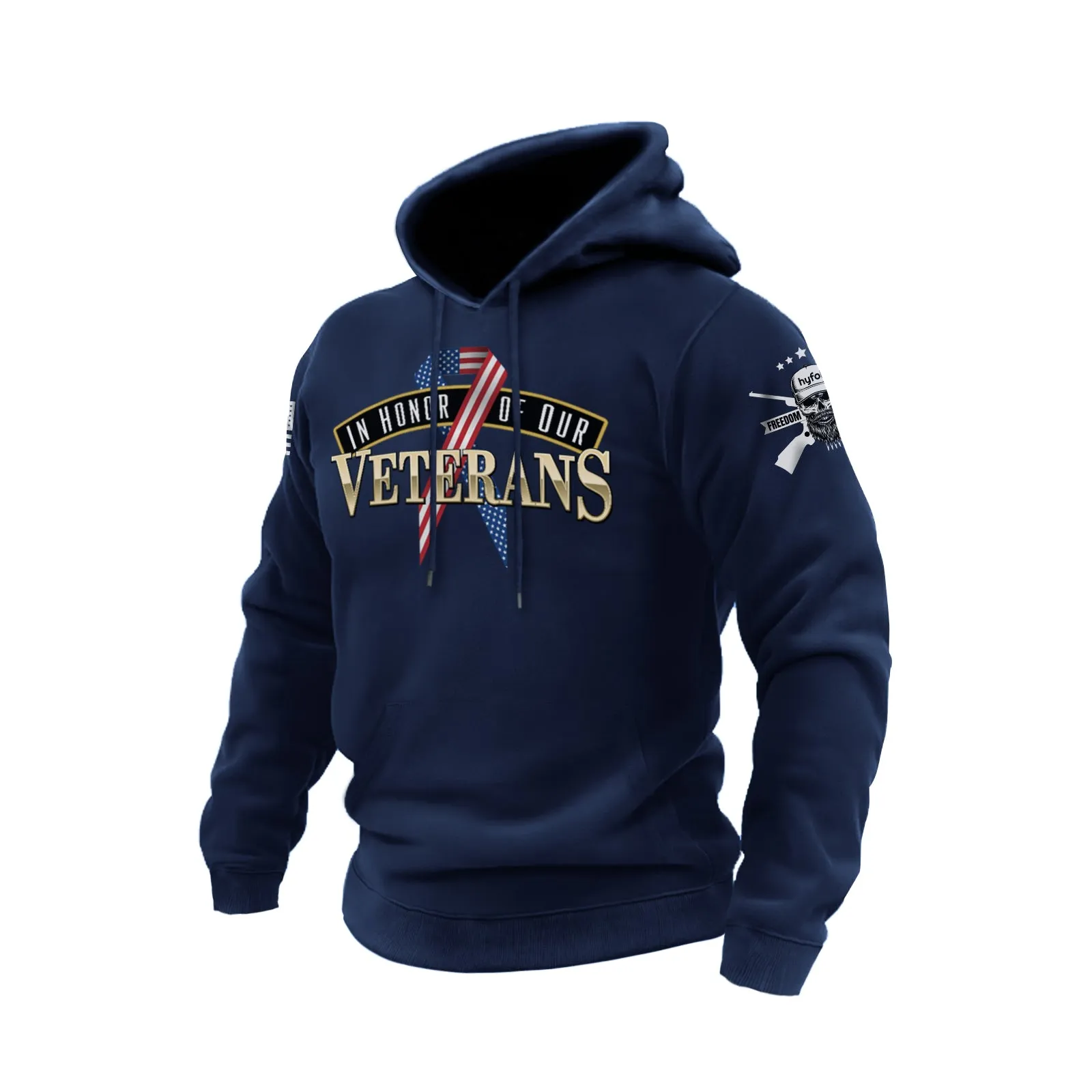 IN HONOR OF OUR VETERANS COTTON GRAPHIC HOODIE