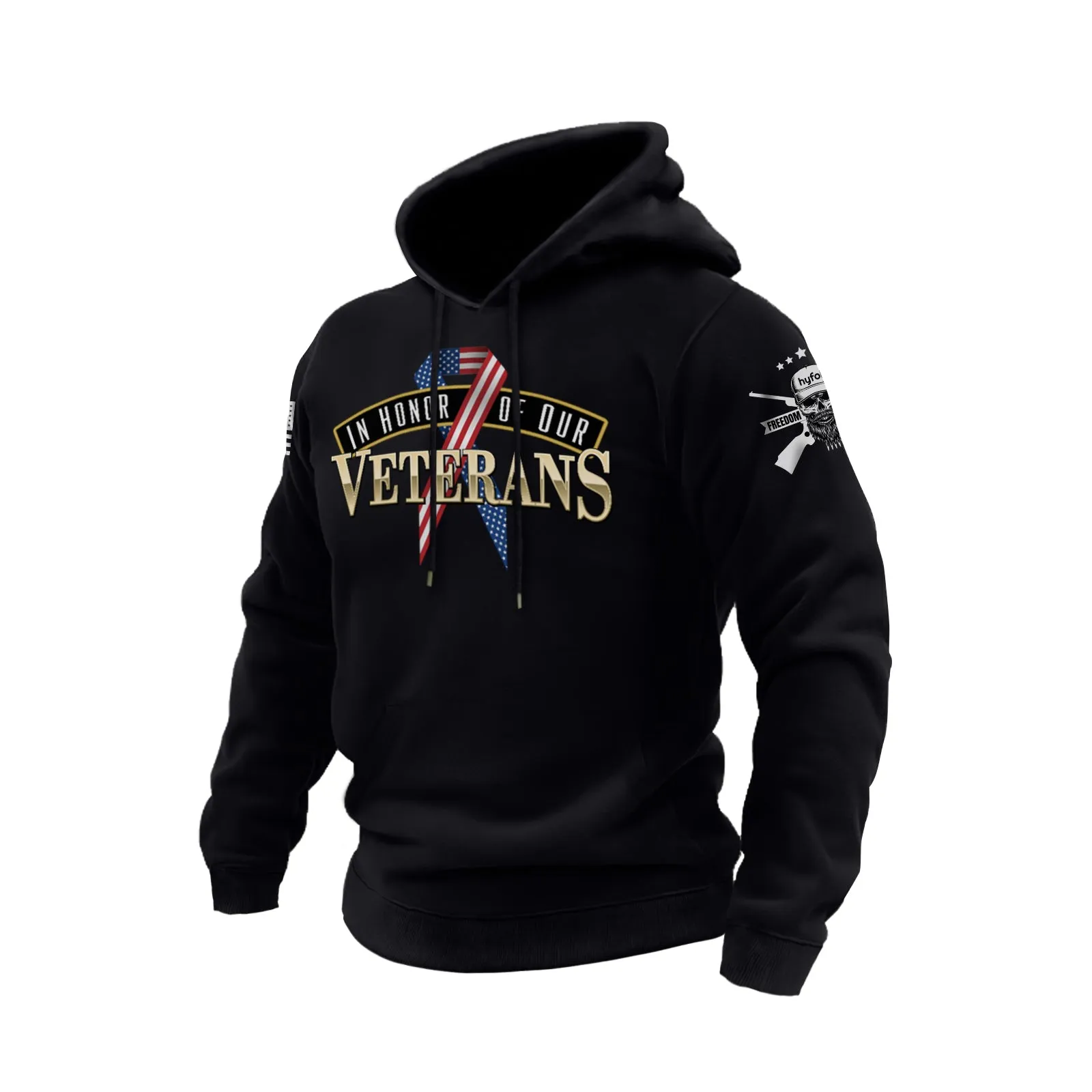 IN HONOR OF OUR VETERANS COTTON GRAPHIC HOODIE