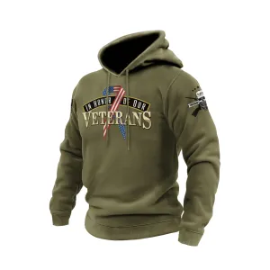 IN HONOR OF OUR VETERANS COTTON GRAPHIC HOODIE