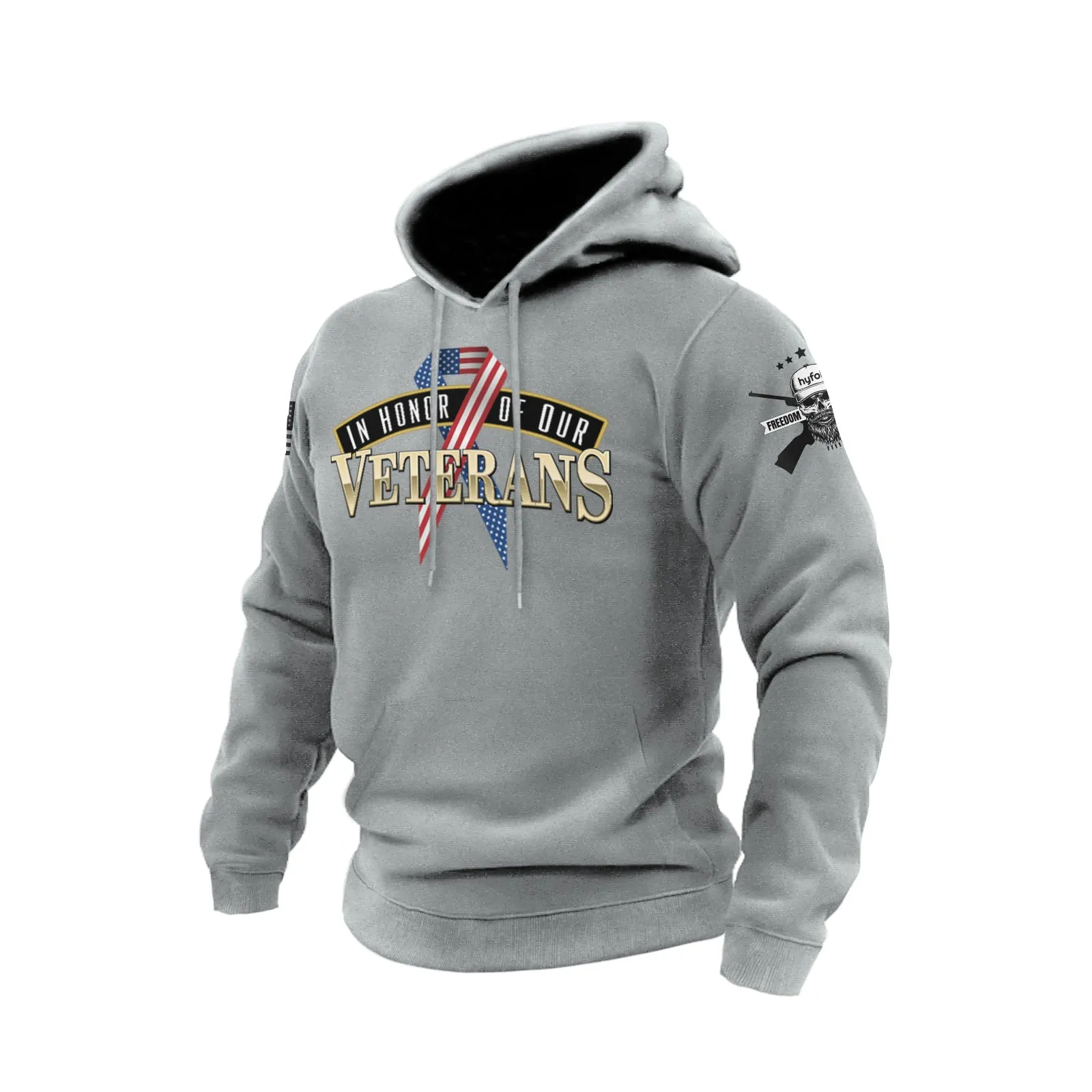 IN HONOR OF OUR VETERANS COTTON GRAPHIC HOODIE