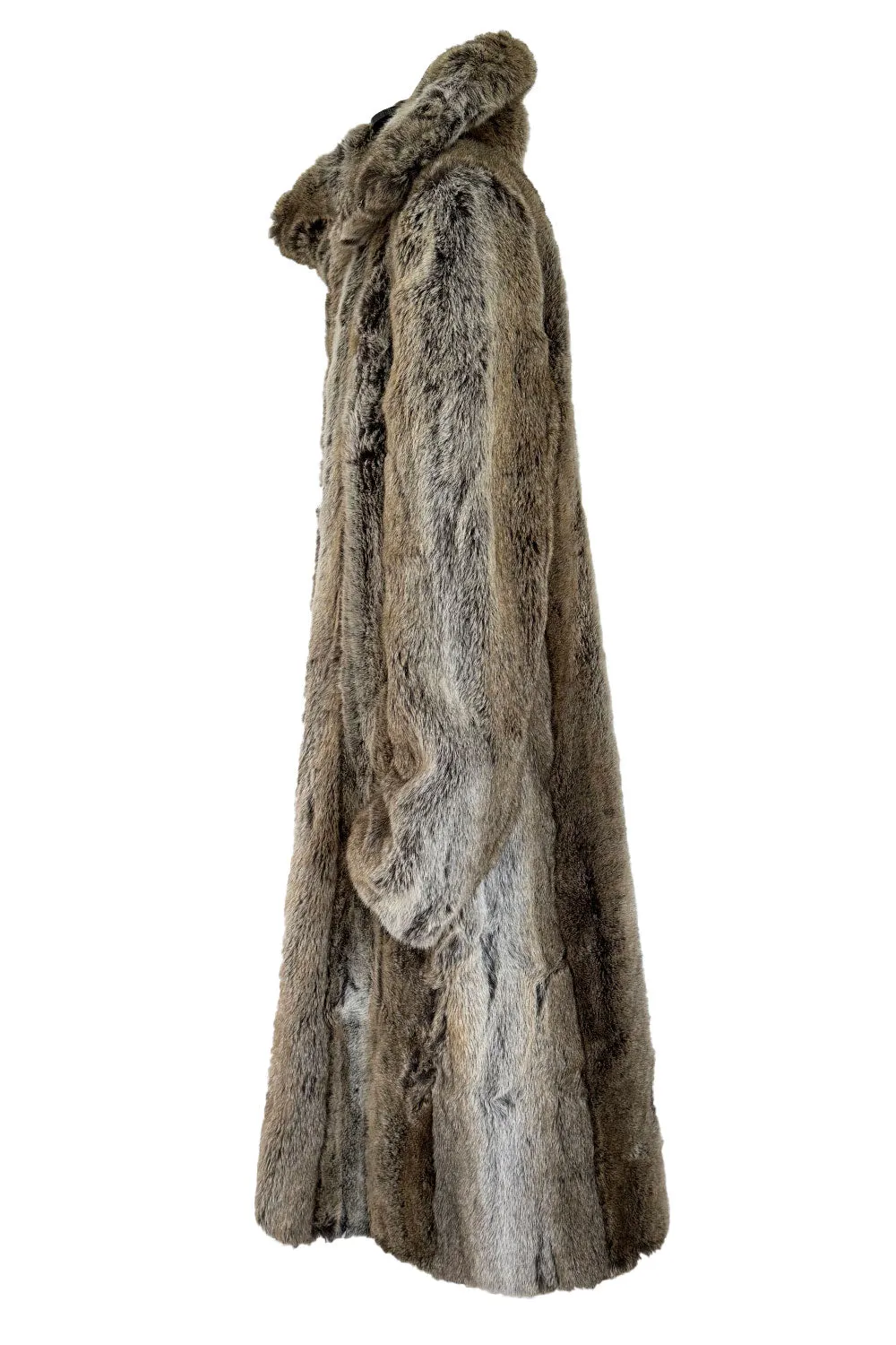 Incredible Fall 2001 Chloe by Stella McCartney Faux Fur Runway Look 1 Coat w Bead & Crsytal Detail