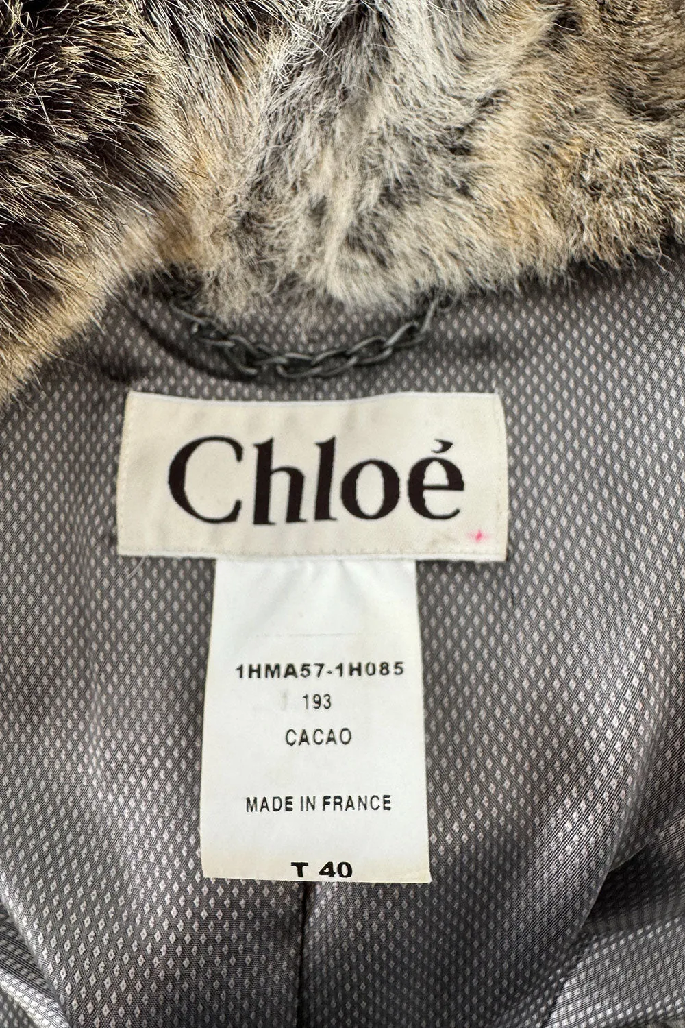 Incredible Fall 2001 Chloe by Stella McCartney Faux Fur Runway Look 1 Coat w Bead & Crsytal Detail