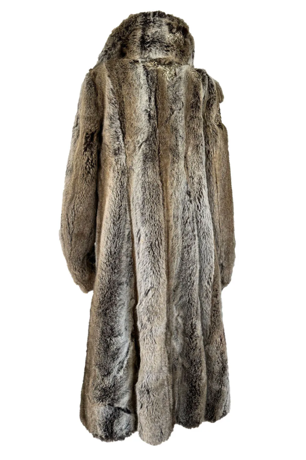 Incredible Fall 2001 Chloe by Stella McCartney Faux Fur Runway Look 1 Coat w Bead & Crsytal Detail
