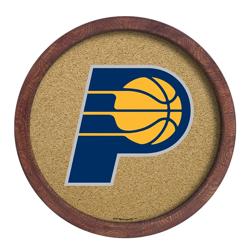 Indiana Pacers: "Faux" Barrel Framed Cork Board