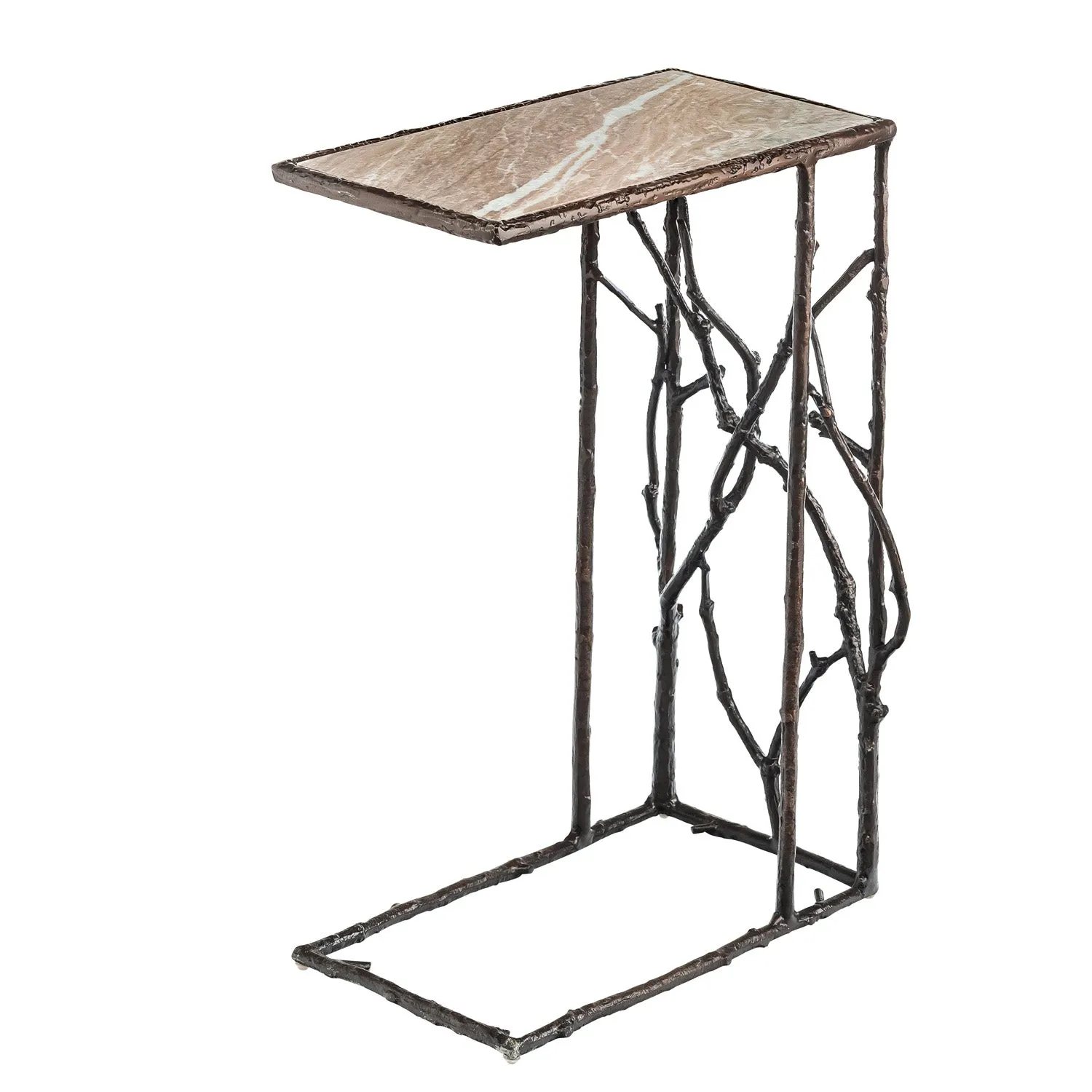 Indoor/Outdoor Branchwater Pull-Up Table with Marble Top,62g84
