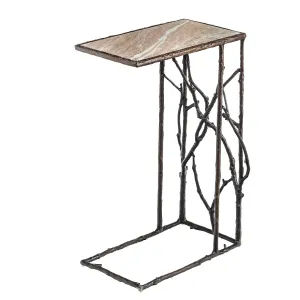 Indoor/Outdoor Branchwater Pull-Up Table with Marble Top,62g84