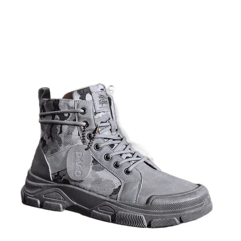 INSTOCK-Camouflage canvas Martin boots