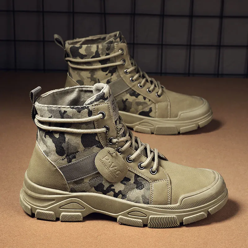 INSTOCK-Camouflage canvas Martin boots