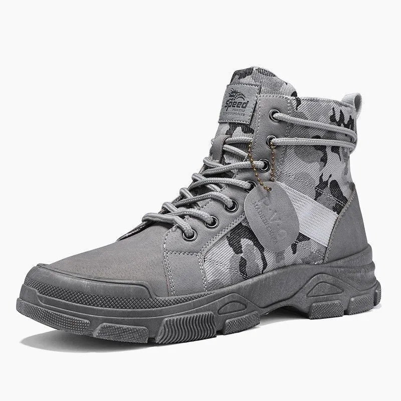 INSTOCK-Camouflage canvas Martin boots