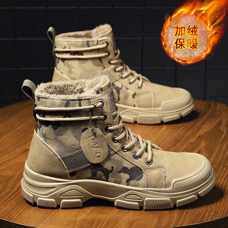 INSTOCK-Camouflage canvas Martin boots