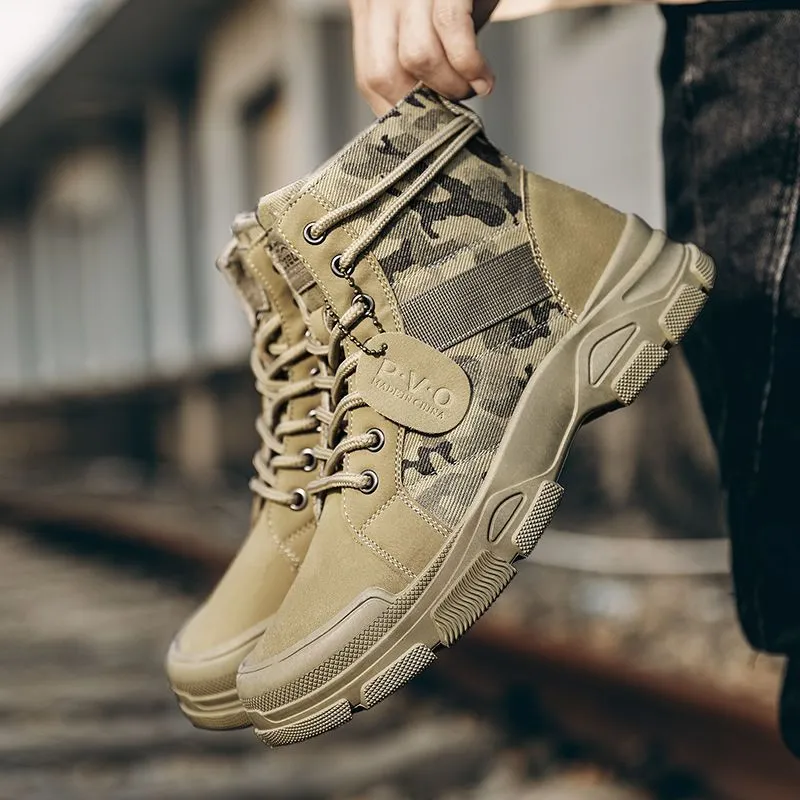 INSTOCK-Camouflage canvas Martin boots