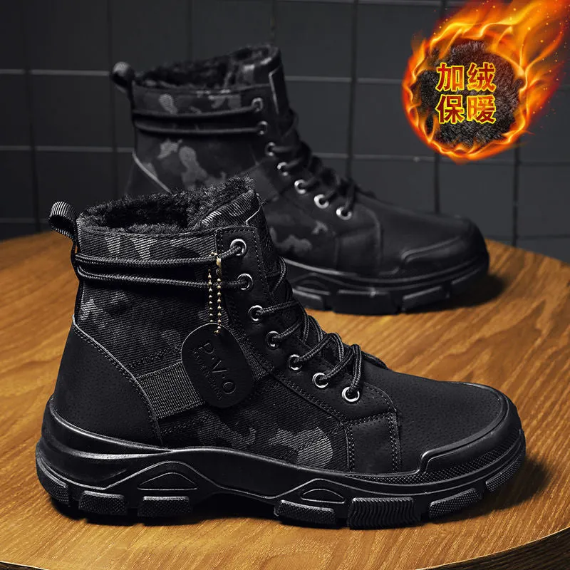 INSTOCK-Camouflage canvas Martin boots