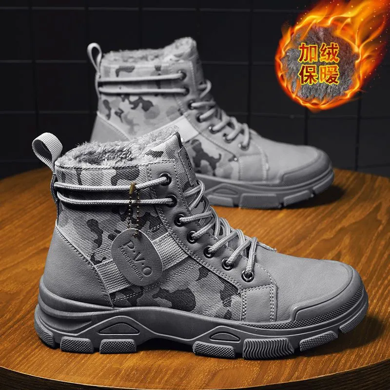 INSTOCK-Camouflage canvas Martin boots