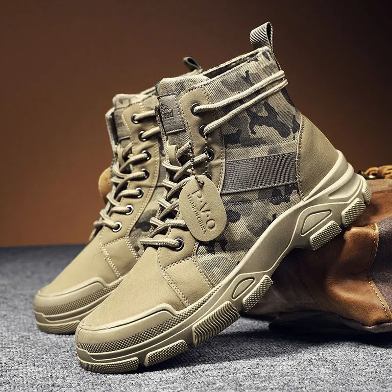INSTOCK-Camouflage canvas Martin boots