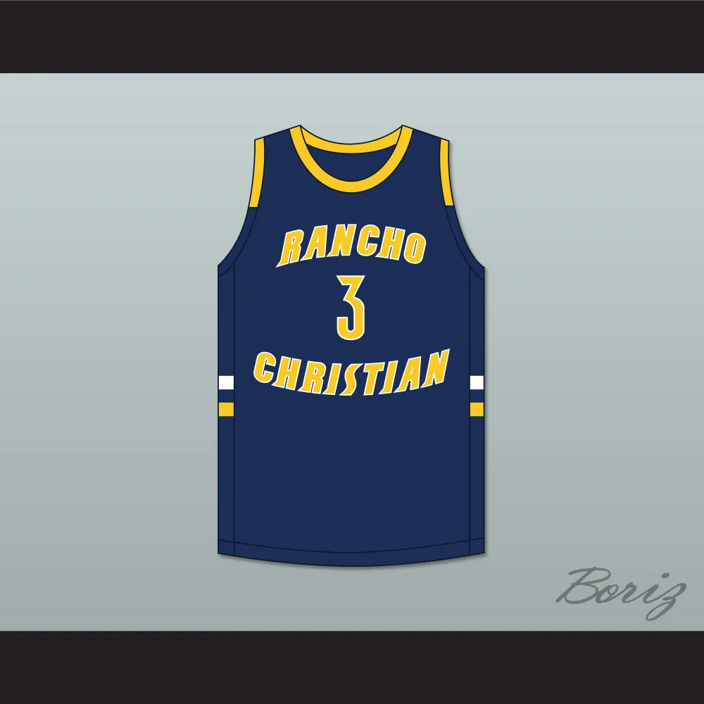 Isaiah Mobley 3 Rancho Christian School Eagles Navy Blue Basketball Jersey 4