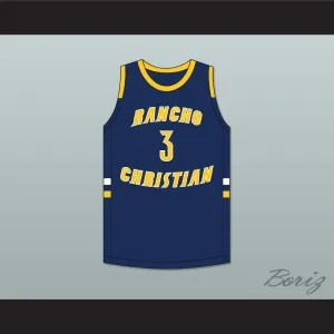 Isaiah Mobley 3 Rancho Christian School Eagles Navy Blue Basketball Jersey 4