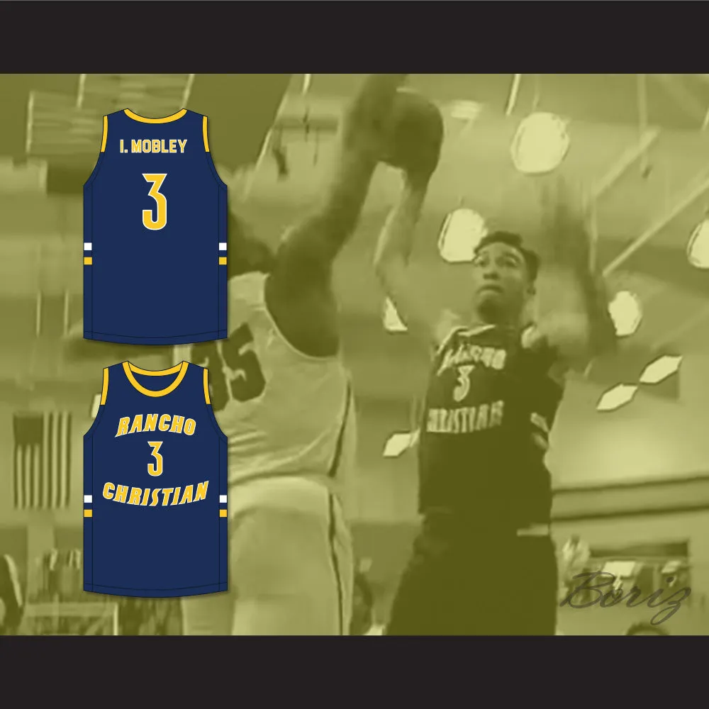 Isaiah Mobley 3 Rancho Christian School Eagles Navy Blue Basketball Jersey 4