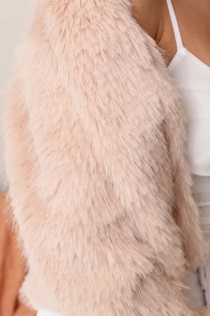 ITS JANIS FUR COAT - Dusty Pink