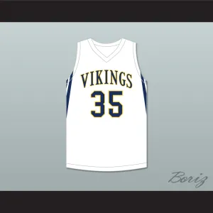 Jabari Walker 34 Campbell Hall School Vikings White Basketball Jersey 3