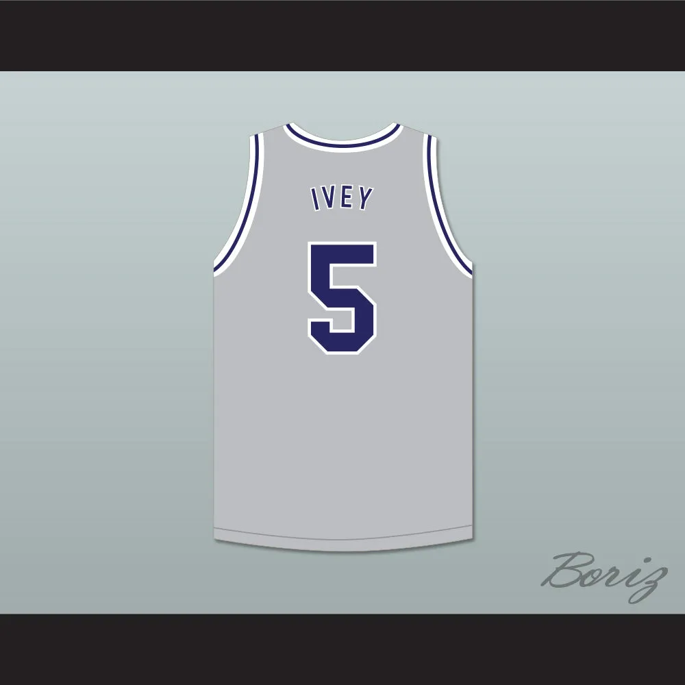 Jaden Ivey 5 La Lumiere School Lakers Light Gray Basketball Jersey 2