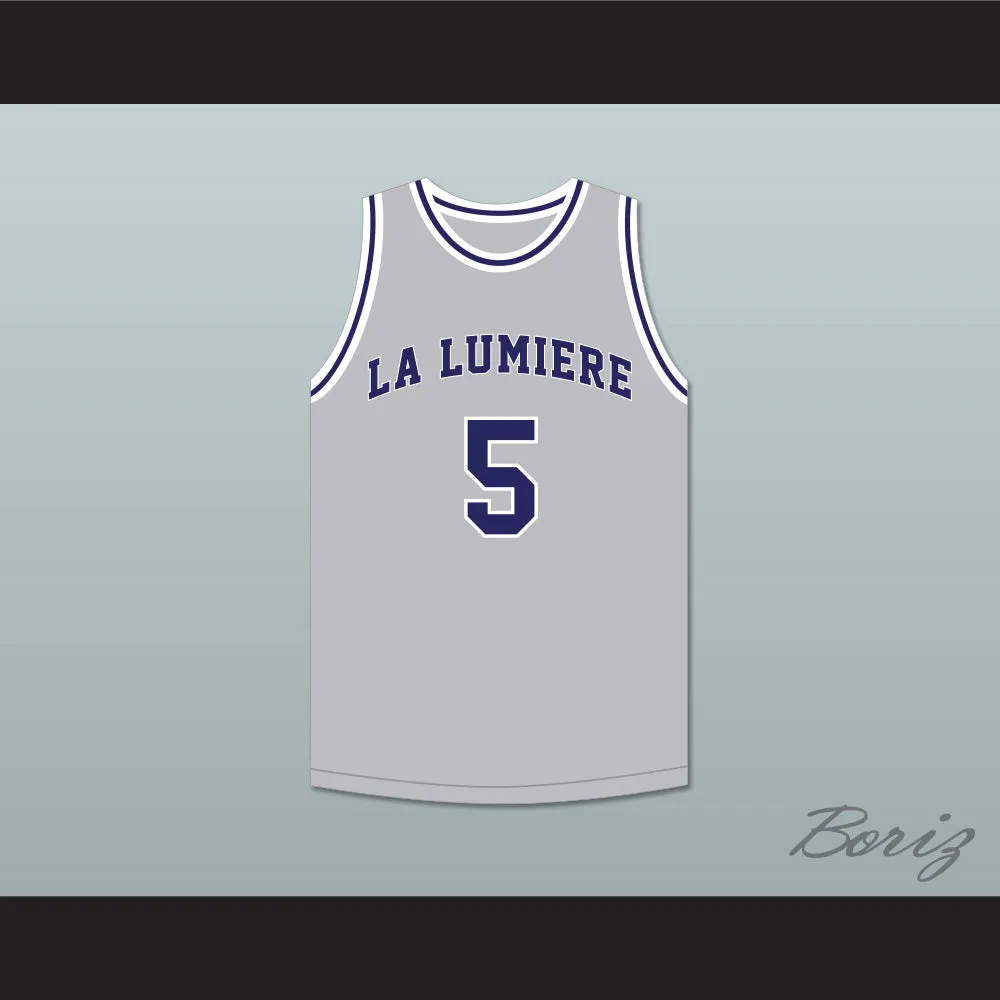 Jaden Ivey 5 La Lumiere School Lakers Light Gray Basketball Jersey 2