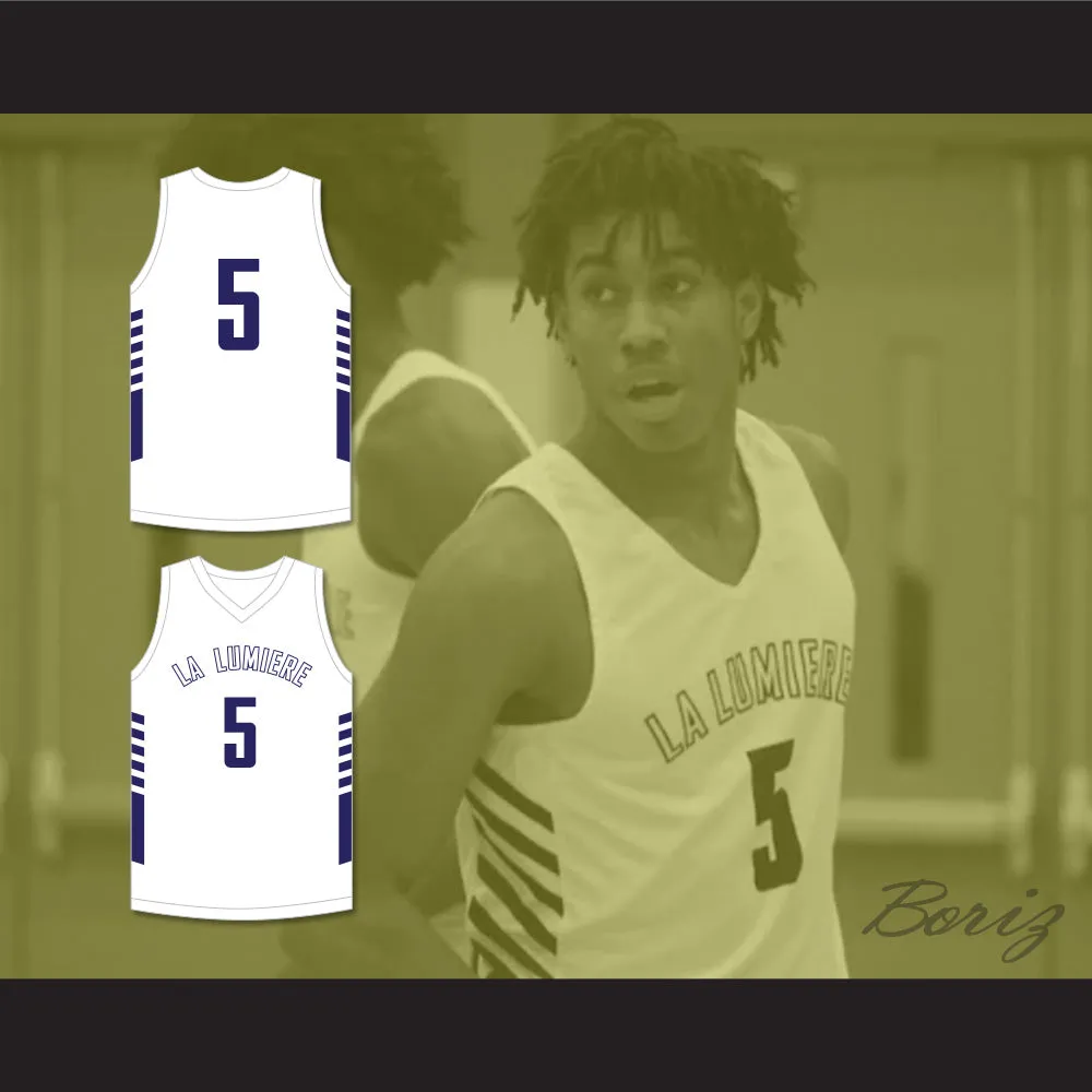 Jaden Ivey 5 La Lumiere School Lakers White Basketball Jersey 1