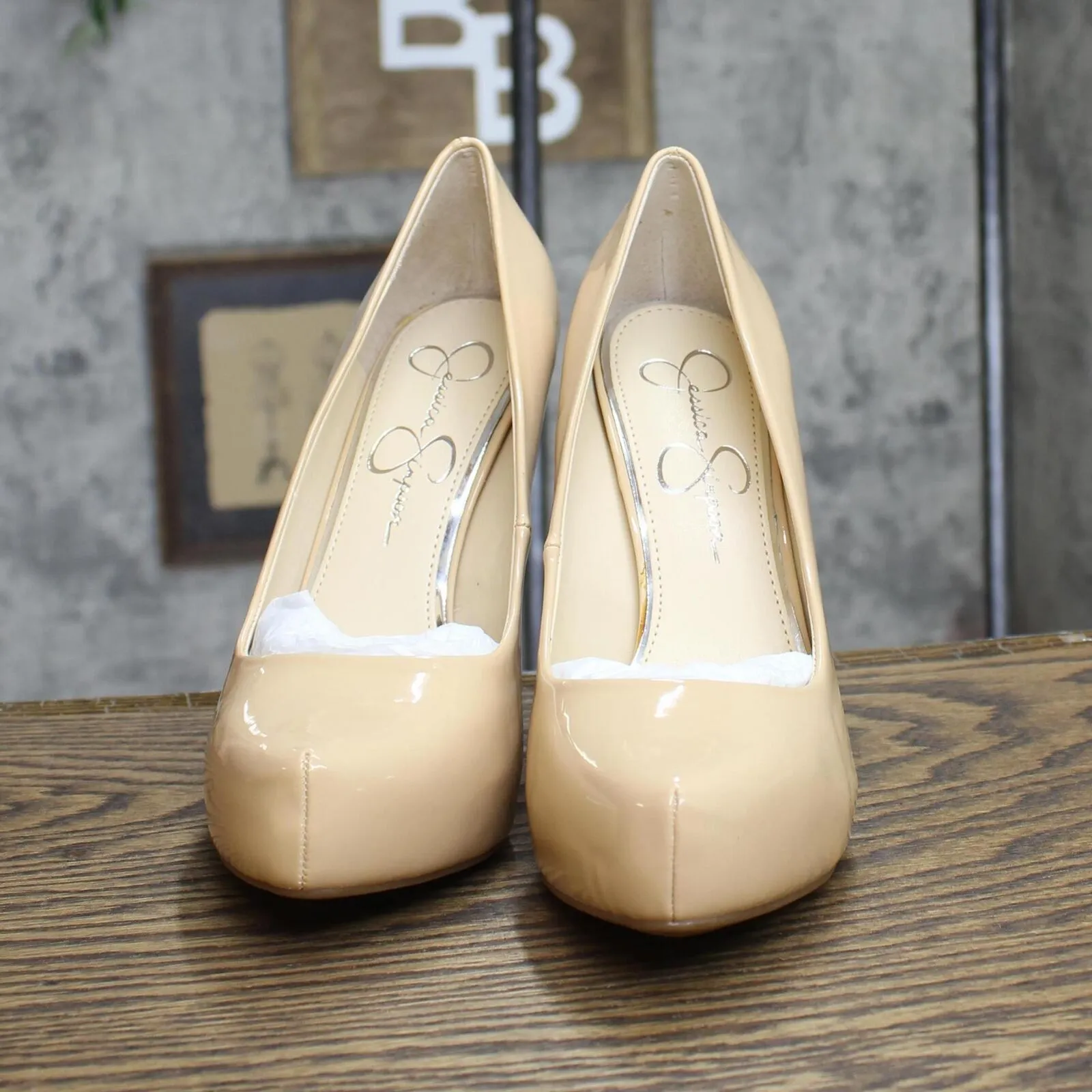 Jessica Simpson Womens Parisah Platform Pumps Heel Shoes Sand Dune Brown 8.5M