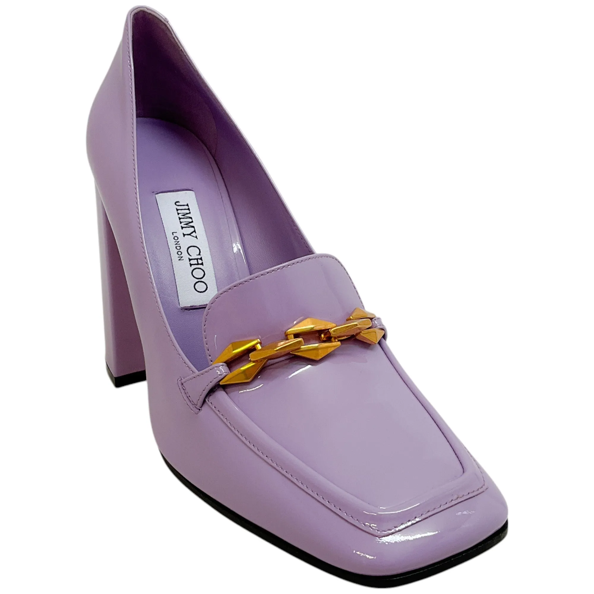 Jimmy Choo Wisteria Patent Leather Diamond Tilda 100 Pumps