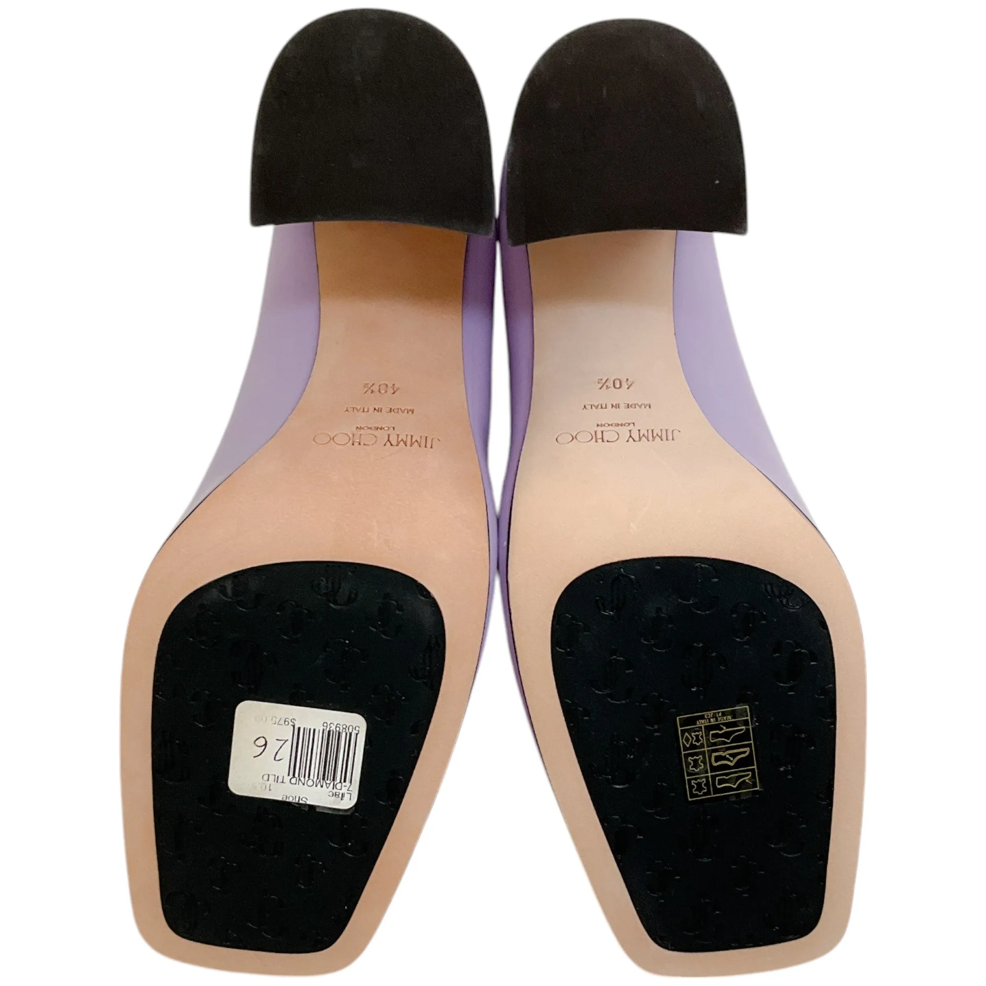 Jimmy Choo Wisteria Patent Leather Diamond Tilda 100 Pumps