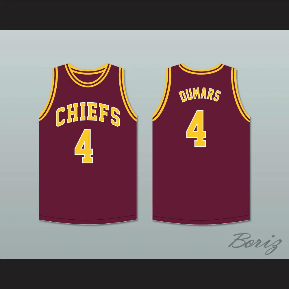 Joe Dumars 4 Natchitoches Central High School Chiefs Maroon Basketball Jersey 1