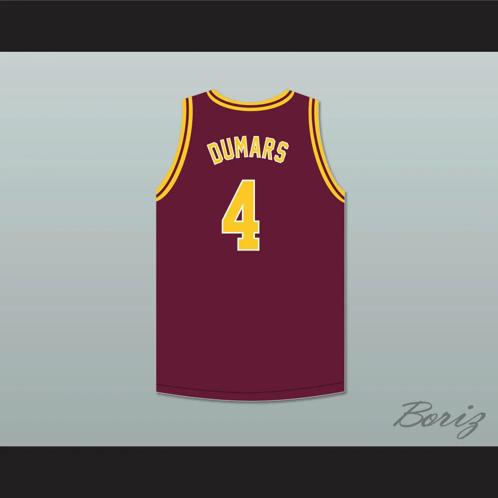 Joe Dumars 4 Natchitoches Central High School Chiefs Maroon Basketball Jersey 1