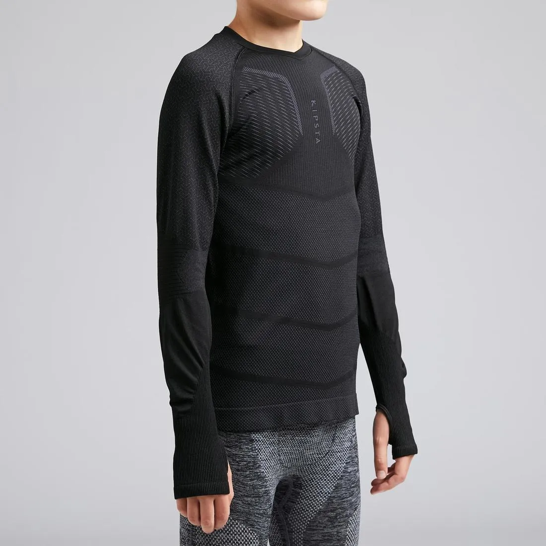 Kids' Long-Sleeved Football Base Layer Top Keepdry 500