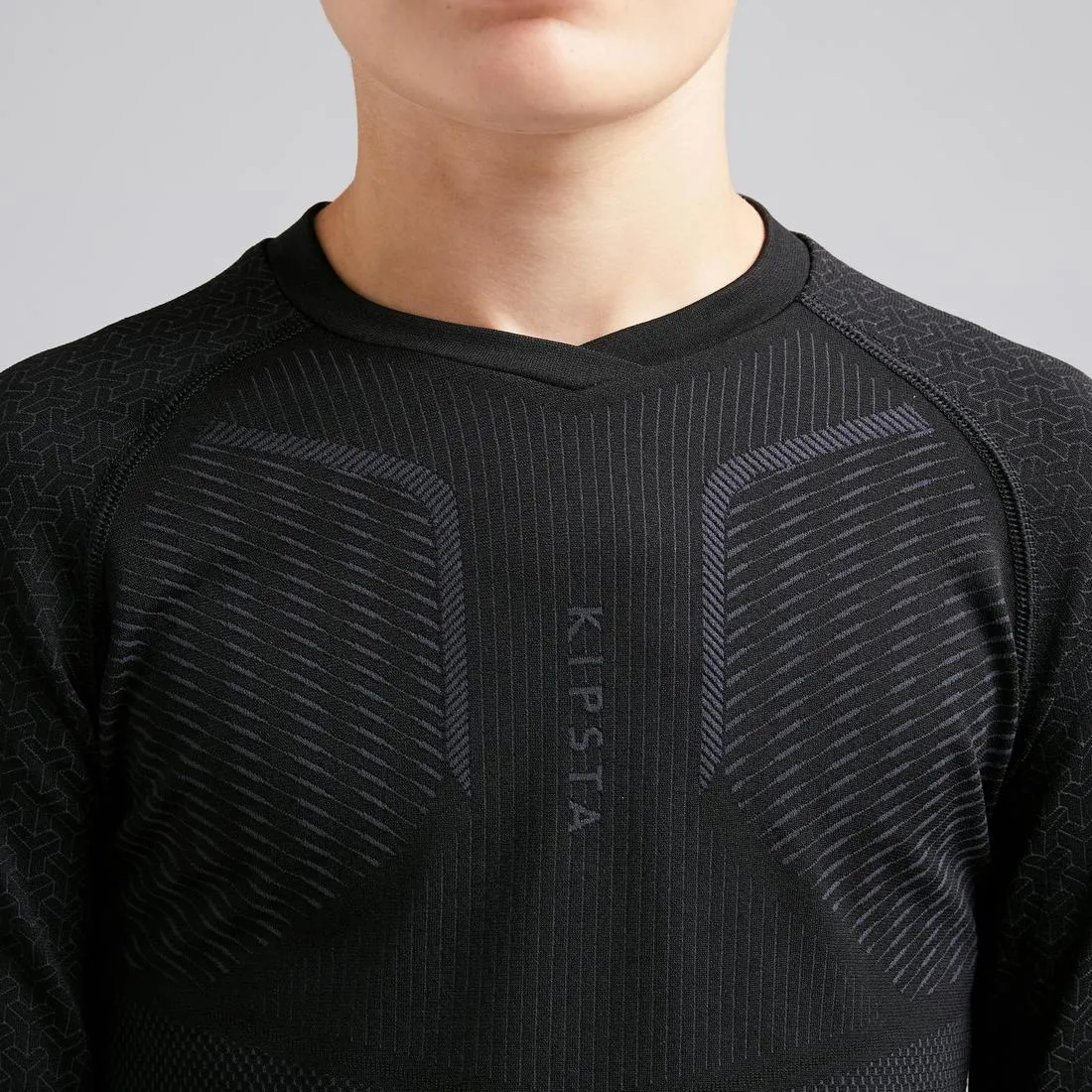 Kids' Long-Sleeved Football Base Layer Top Keepdry 500
