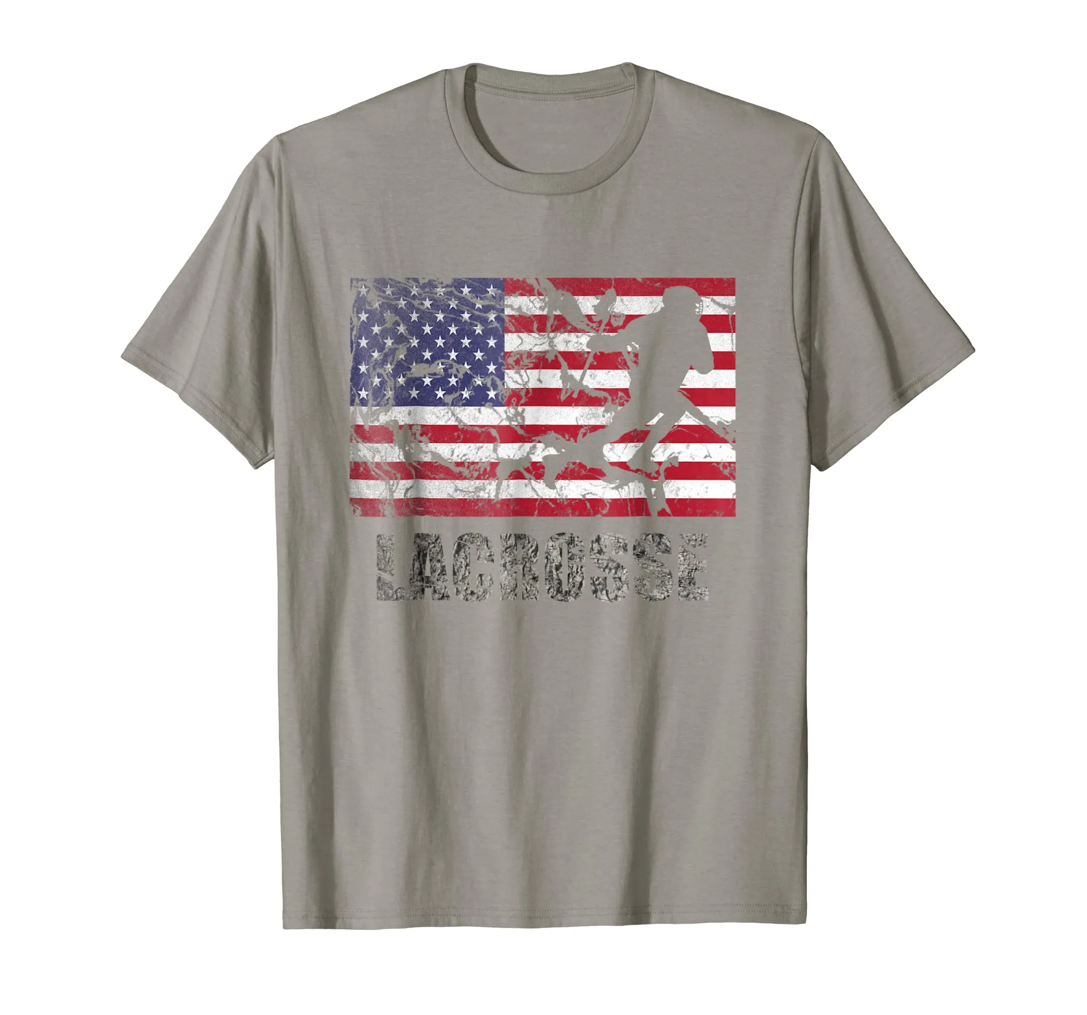 Lacrosse American Flag T-Shirt Usa Flag Fan Vintage Retro