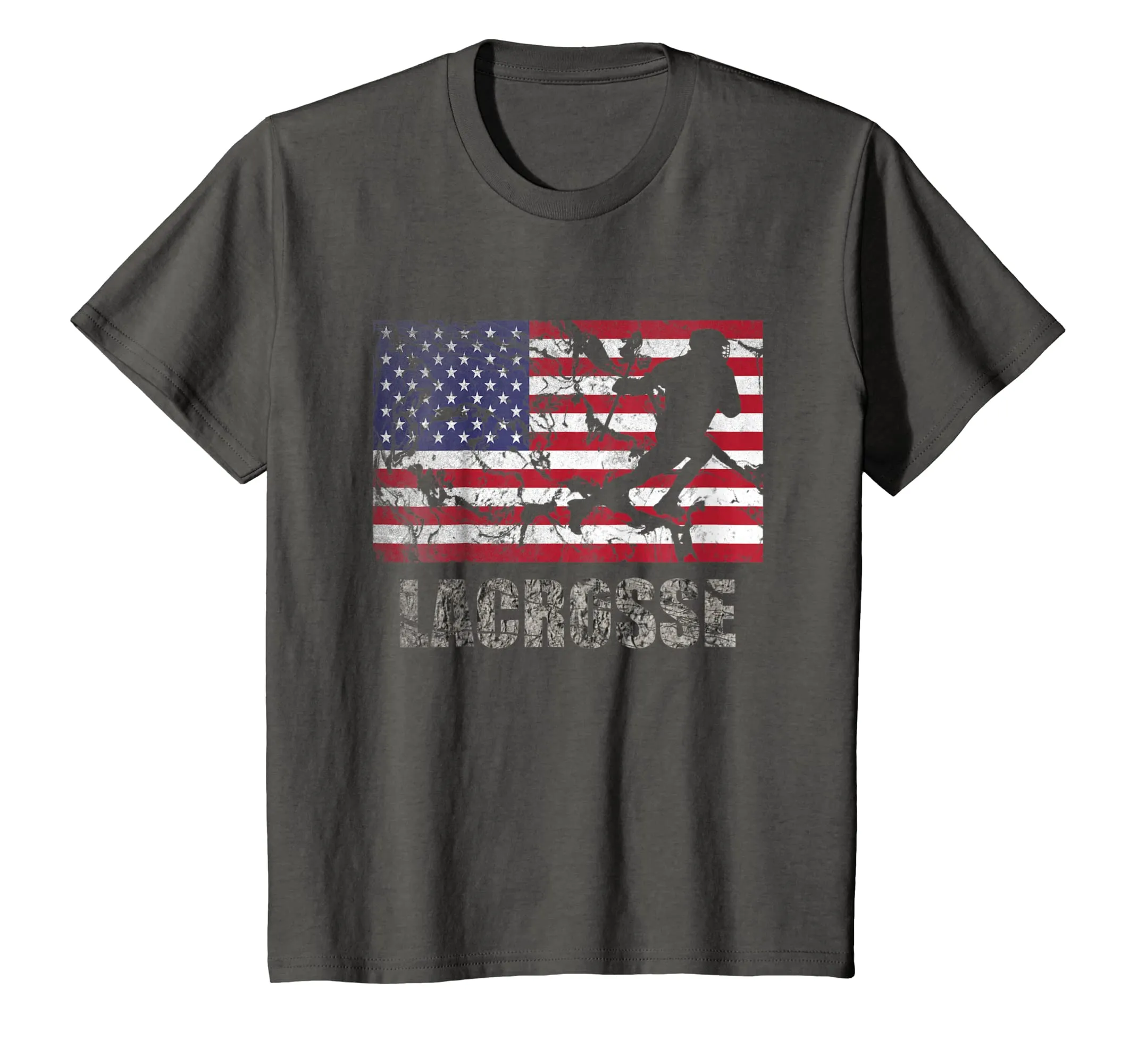 Lacrosse American Flag T-Shirt Usa Flag Fan Vintage Retro