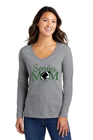 Ladies Long Sleeve Fan Favorite V-Neck Tee - Senior Mom