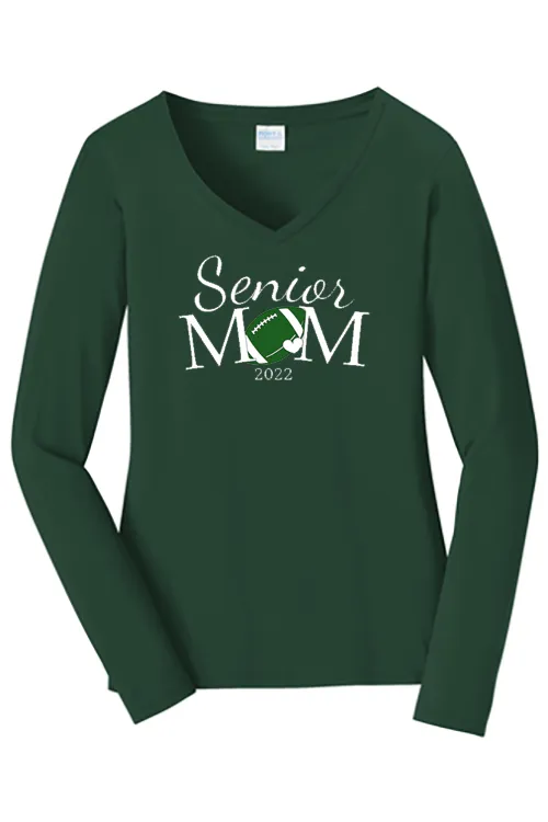Ladies Long Sleeve Fan Favorite V-Neck Tee - Senior Mom